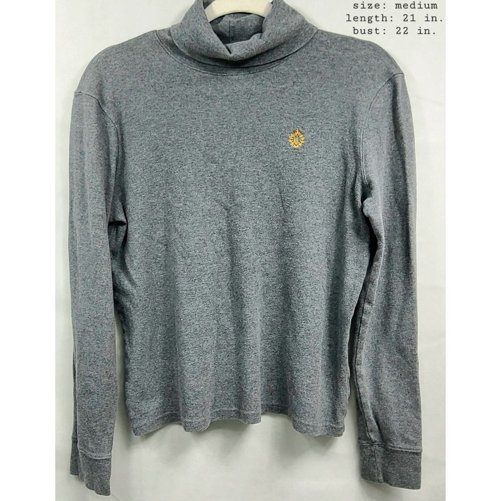 Vintage Lauren Ralph Lauren Grey Turtle Neck Longsleeve Sweatshirt